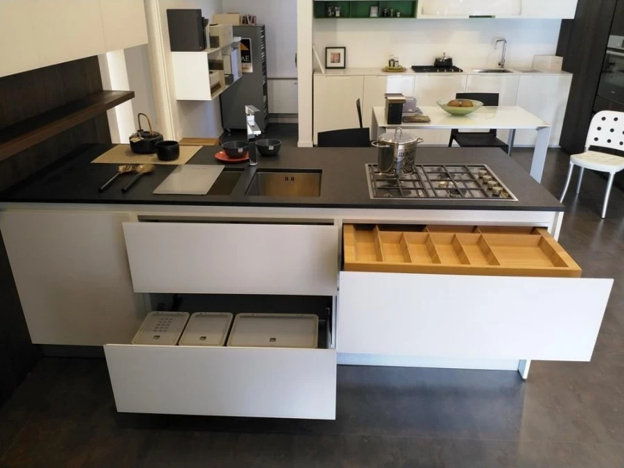 Cucina con penisola Zampieri Cucine LINE K GLASS