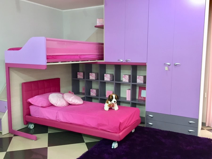 Cameretta con soppalco Moretti Compact Sirius e Zona studio