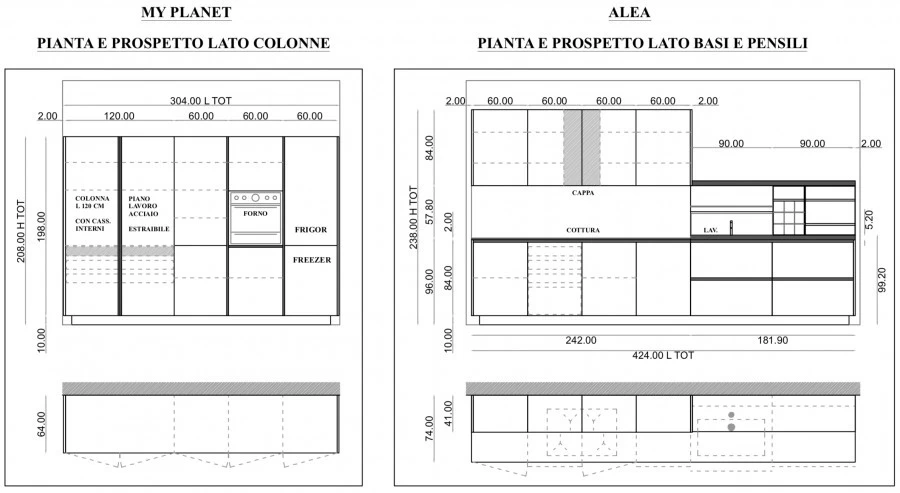 Cucina lineare Poliform ALEA - MY PLANET