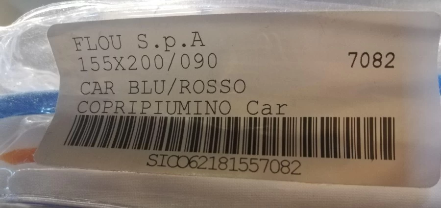 Biancheria da letto Flou Car Blu/Rosso 7082 Cm 90