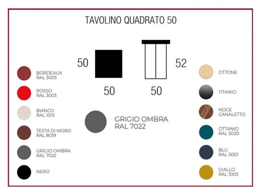 Tavolino quadrato Egoitaliano Selfy