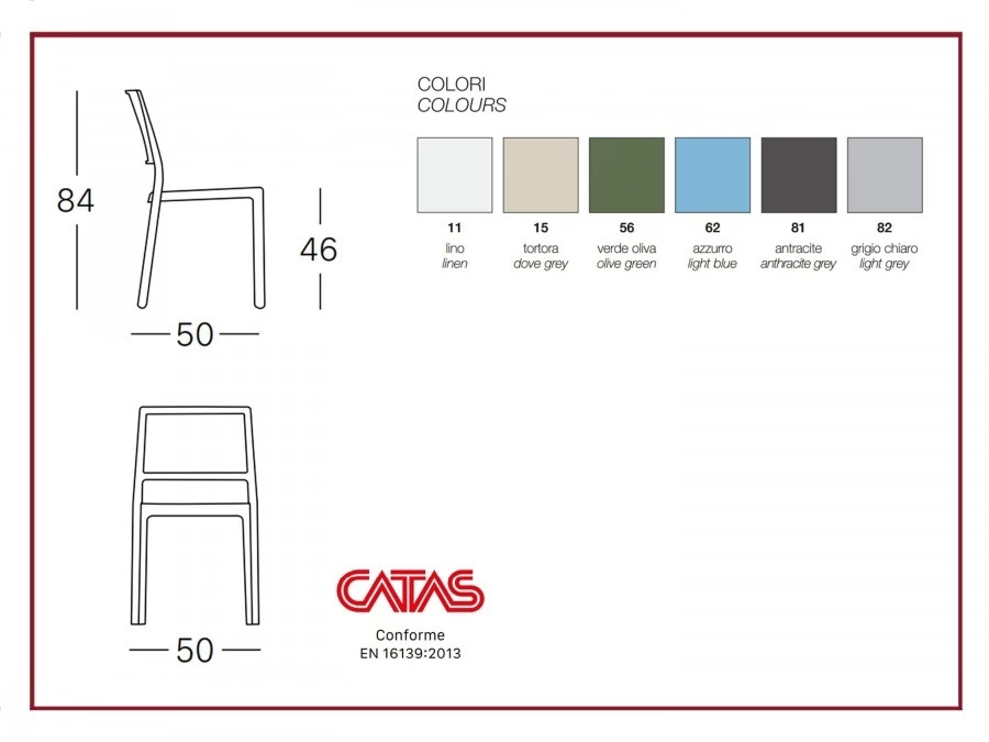 Sedia senza braccioli Scab Design Kate