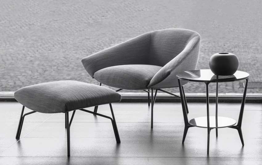Poltrona con pouf Lema Lennox