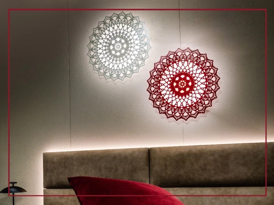 Lampada da parete Centrino Style DONNA CARMELA RED E WHITE