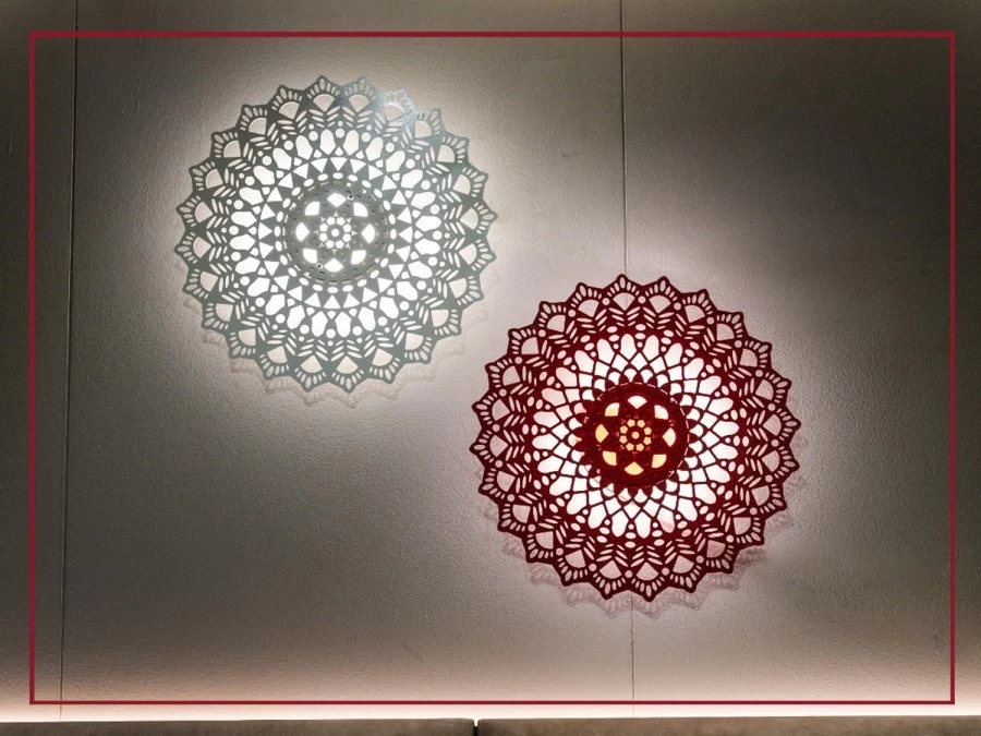 Lampada da parete Centrino Style DONNA CARMELA RED E WHITE