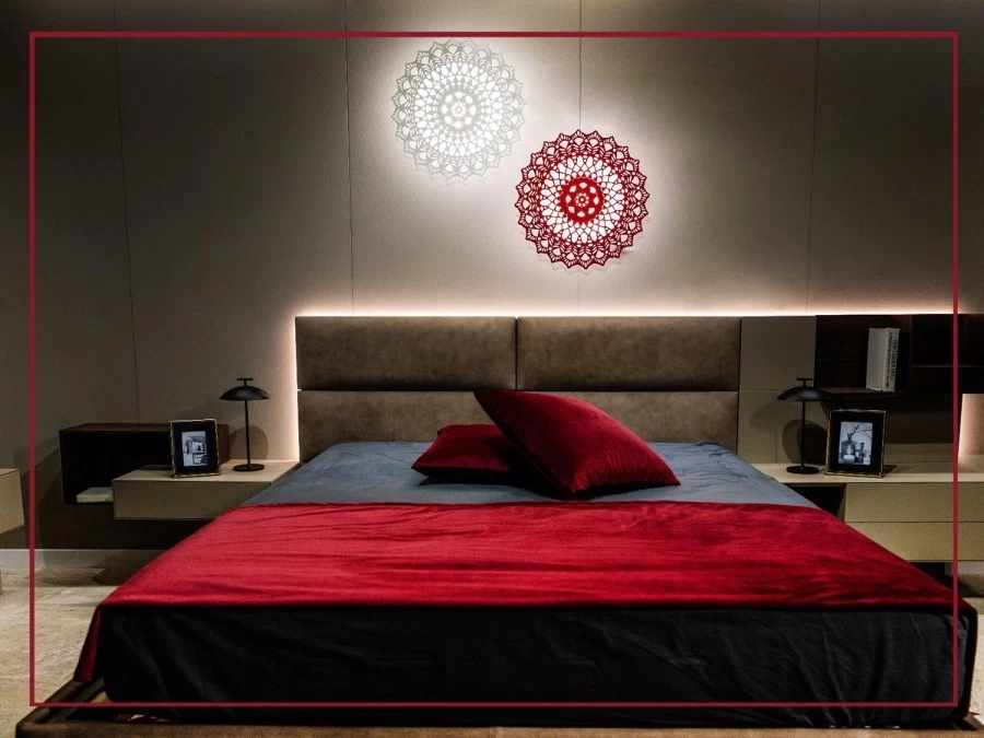 Lampada da parete Centrino Style DONNA CARMELA RED E WHITE