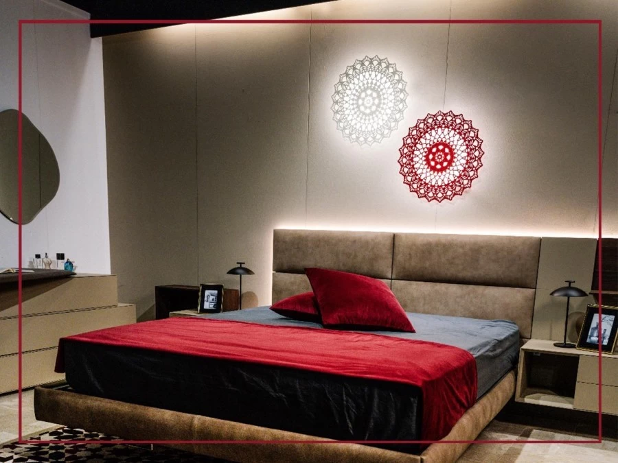 Lampada da parete Centrino Style DONNA CARMELA RED E WHITE