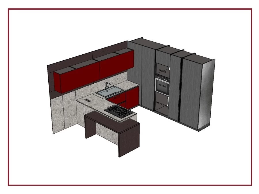 Cucina con penisola Arredo3 KALì QUADRA