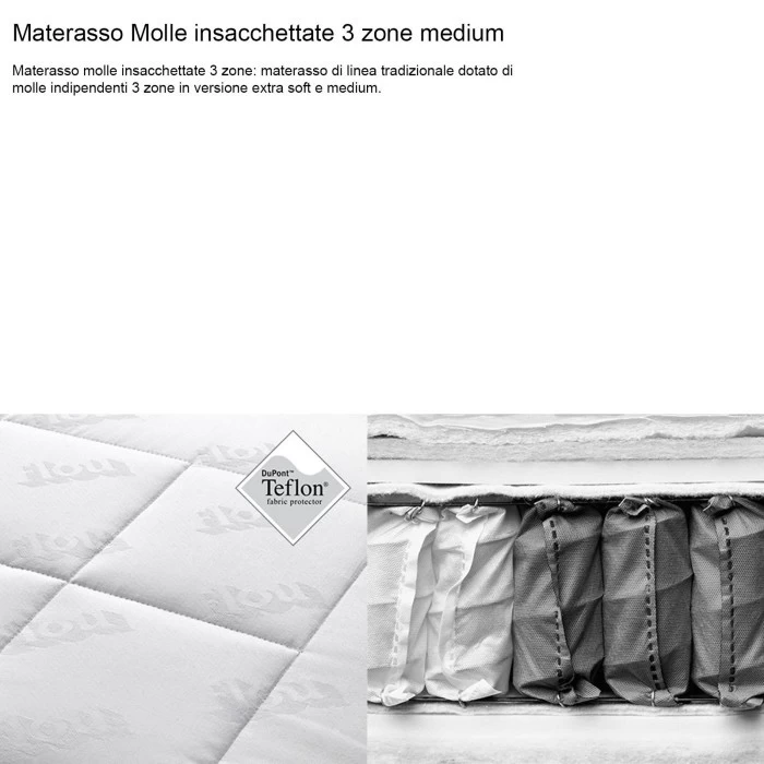 Materasso Flou Mam3 cm 170x200 Cotone/Lana