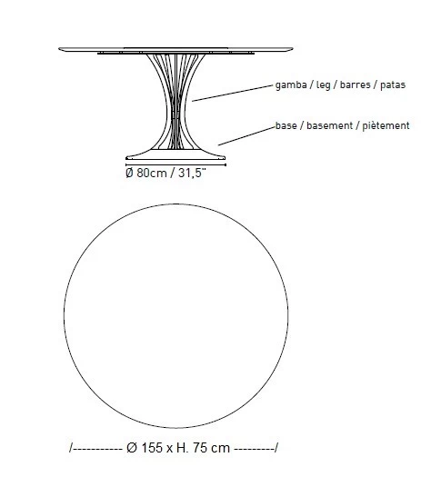 Tavolo rotondo Alivar RADAR  XL