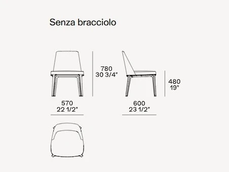 Sedia senza braccioli Poliform Sophie