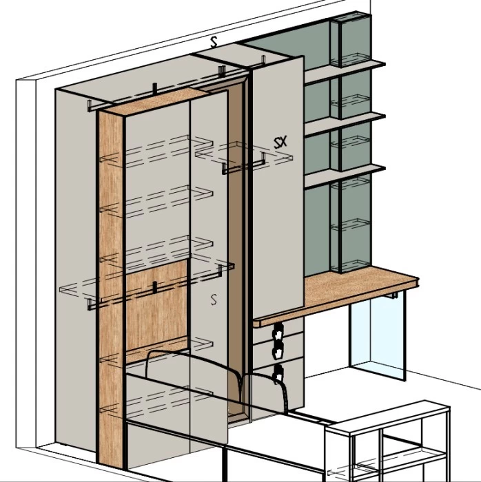 Cameretta con cabina armadio Clever c3