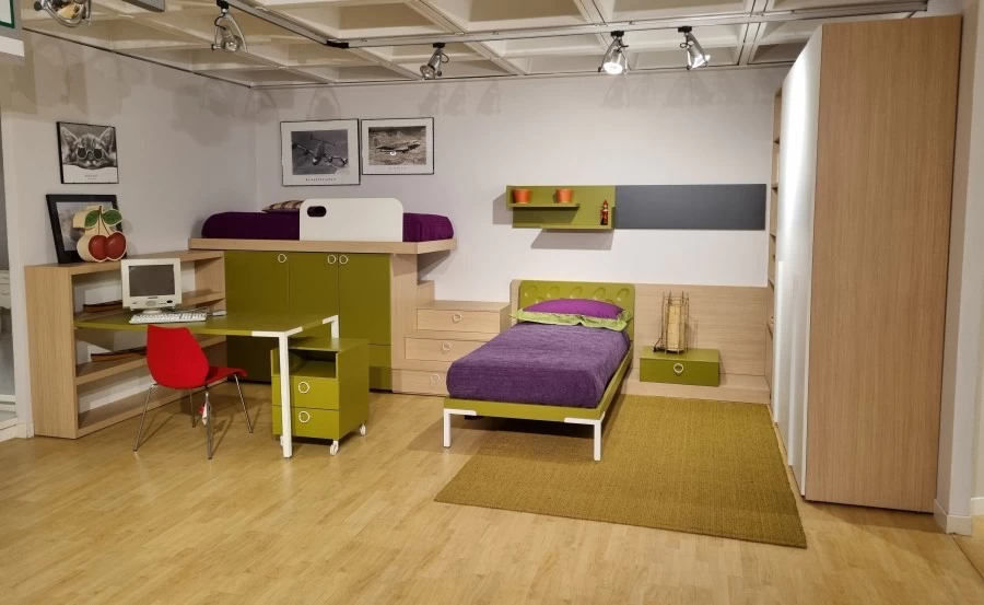 Cameretta con soppalco Nidi Laminato