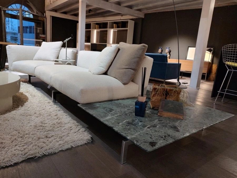 Divano Knoll avio con tavolo in marmo angolare