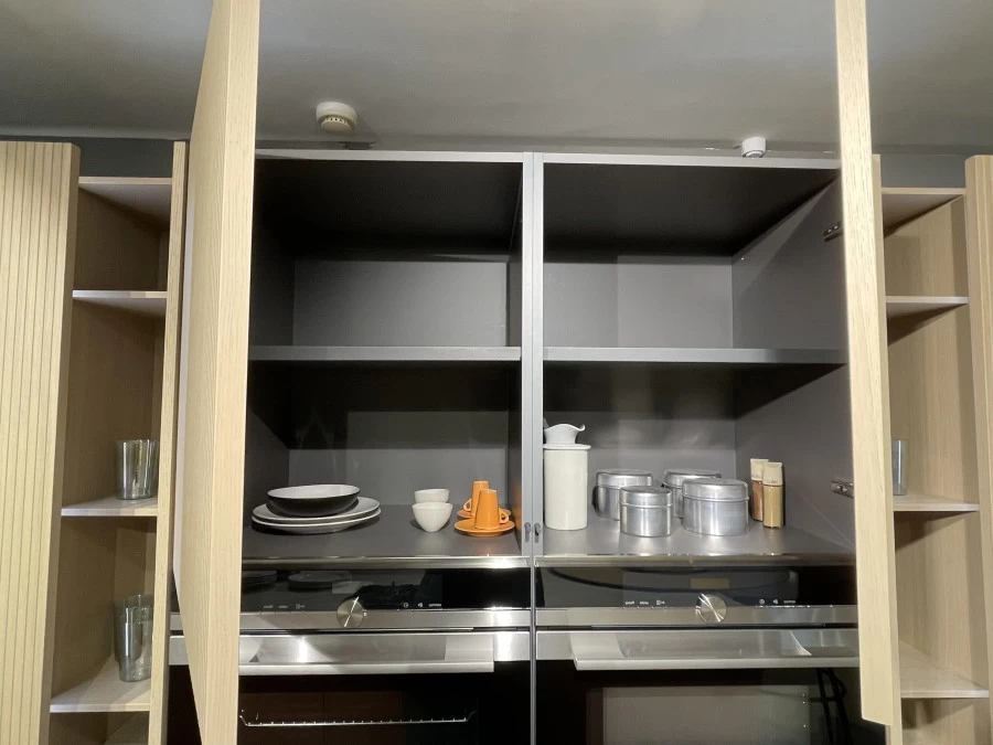 Cucina con Isola Arredo3 GLASS + ASIA CANNETTATO