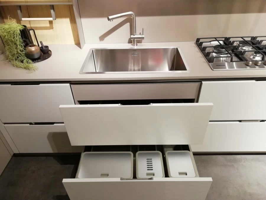 Cucina angolare Stosa Cucine Infinity Cemento Visone