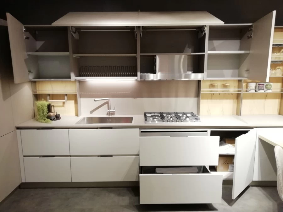 Cucina angolare Stosa Cucine Infinity Cemento Visone