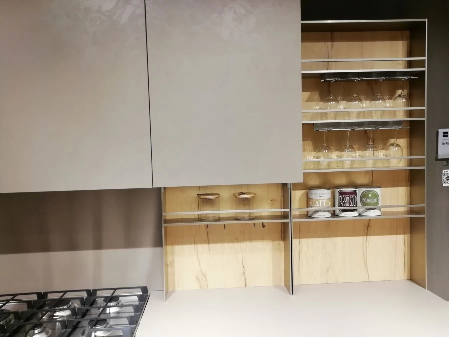Cucina angolare Stosa Cucine Infinity Cemento Visone