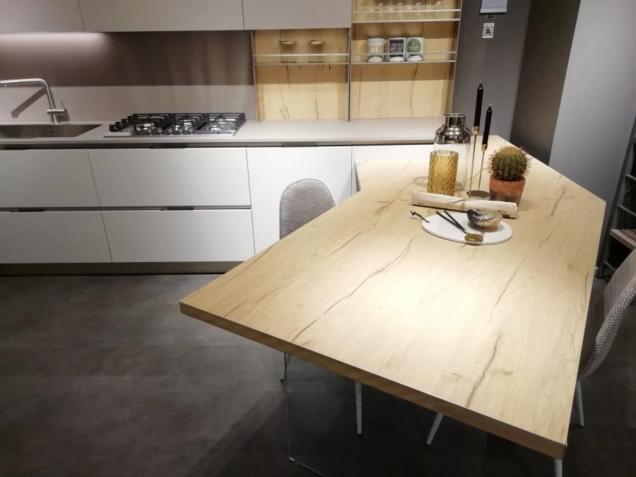 Cucina angolare Stosa Cucine Infinity Cemento Visone