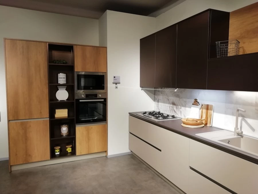 Cucina lineare Stosa Cucine Infinity Rovere Nodato