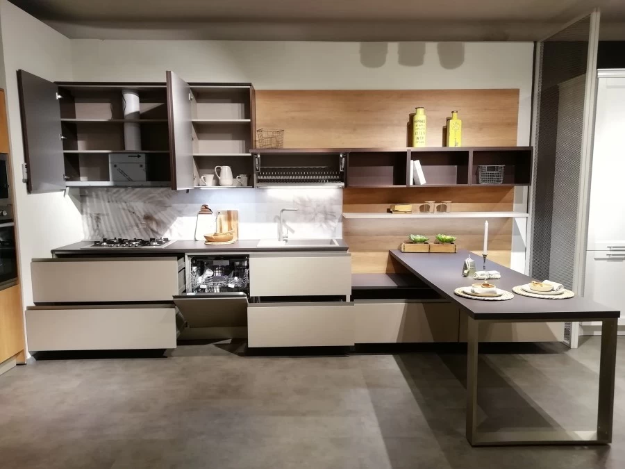 Cucina lineare Stosa Cucine Infinity Rovere Nodato
