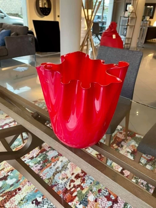 Vaso Venini Fazzoletto grande rosso