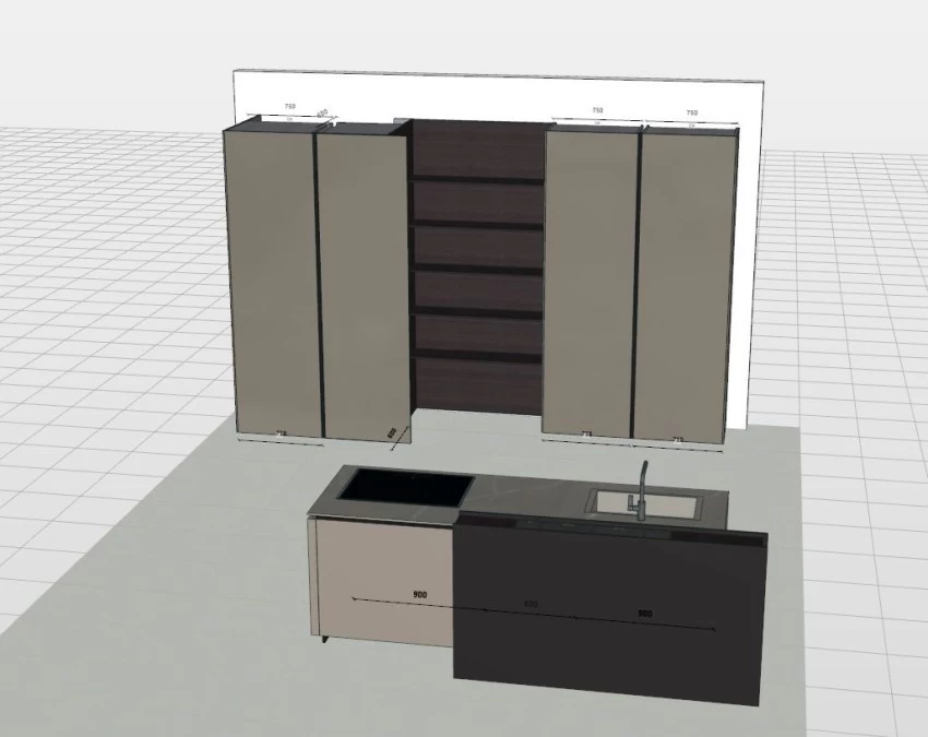 Cucina con Isola Meson's SLIM PETRA