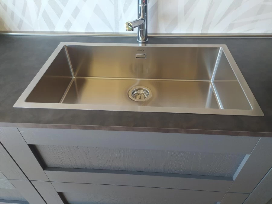 lavello in appoggio inox sottile 1 vasca grande unica