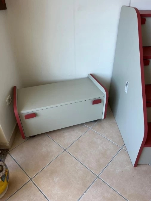 Cameretta con soppalco Febal Casa Grigio e Rosso