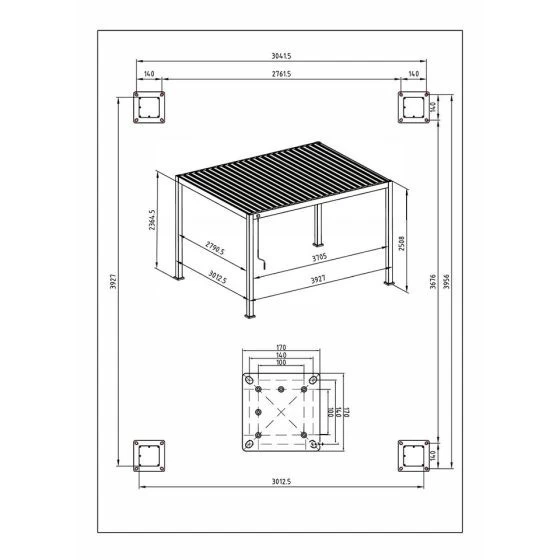 Pergolato Bizzotto Ocean 3x4 Effetto legno venato