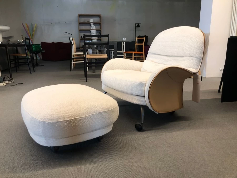 Poltrona con pouf De Padova Louisiana