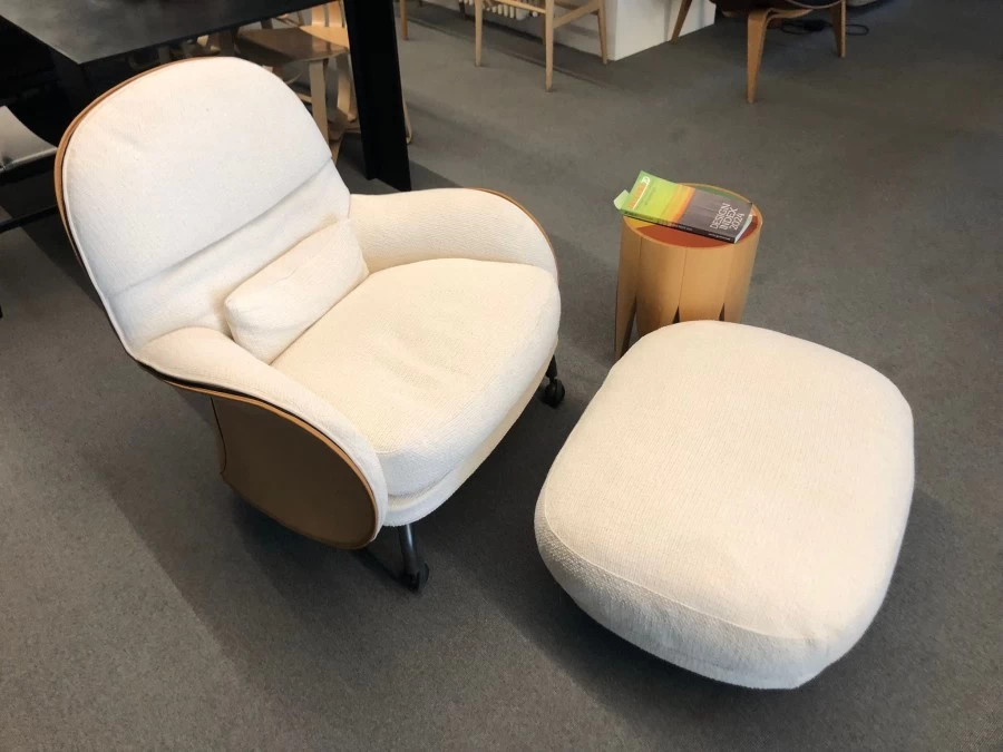 Poltrona con pouf De Padova Louisiana