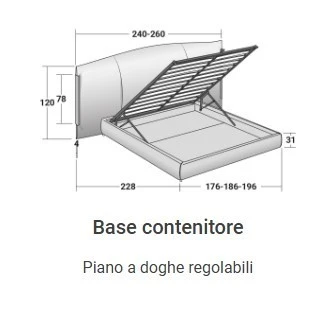 Letto matrimoniale con contenitore Flou AMAL