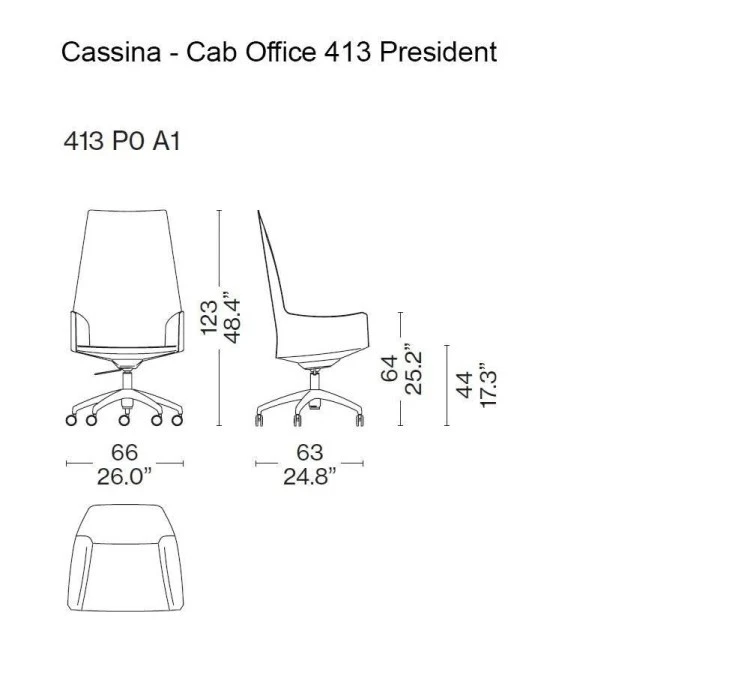 Sedia ufficio Cassina 413 CAB-OFFICE PRESIDENT