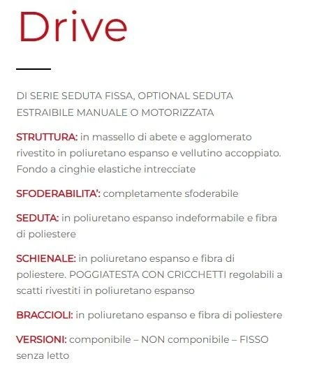 Divano Rigo Salotti DRIVE