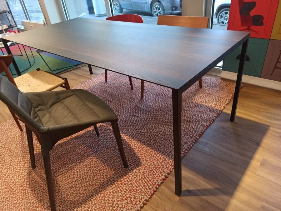 Tavolo Sintesi Extendo 200x90cm, top HPL+rovere affumicato
