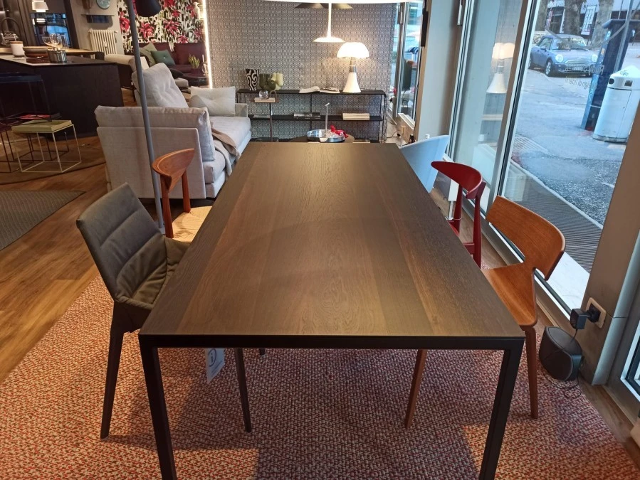 Tavolo Sintesi Extendo 200x90cm, top HPL+rovere affumicato