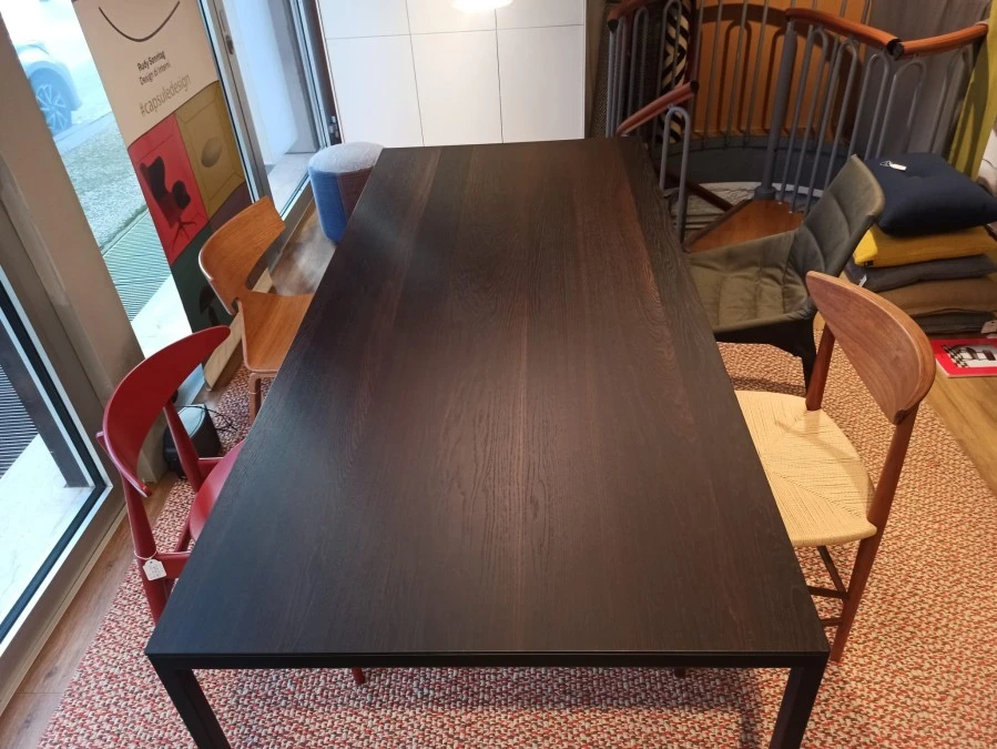 Tavolo Sintesi Extendo 200x90cm, top HPL+rovere affumicato