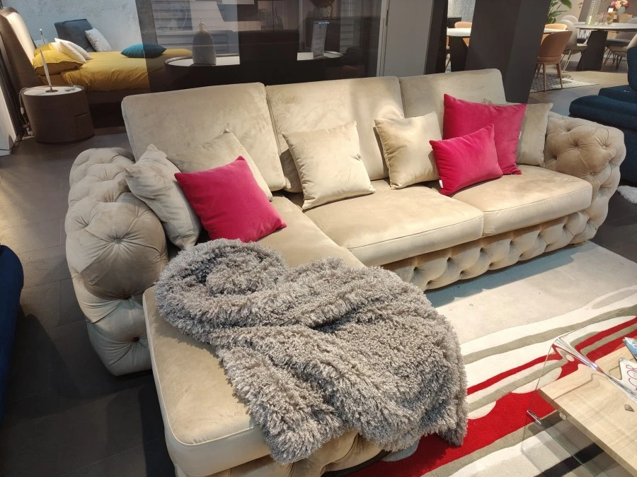 Divano Chaise-longue CGE Italia Divani Chester noir