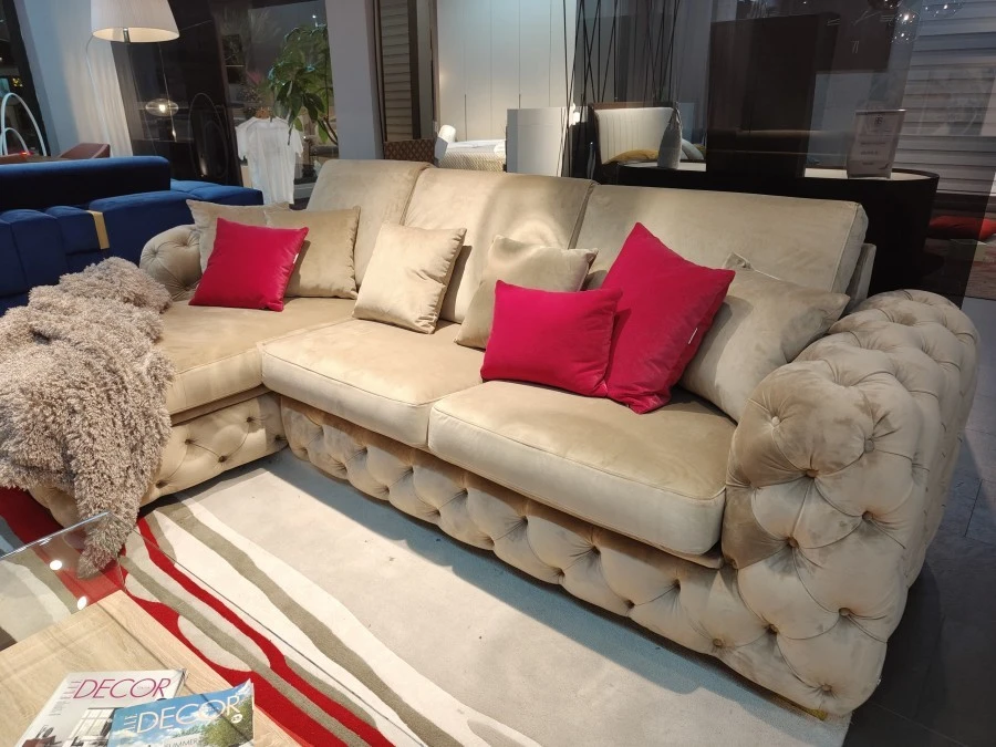 Divano Chaise-longue CGE Italia Divani Chester noir