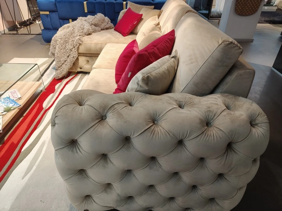 Divano Chaise-longue CGE Italia Divani Chester noir