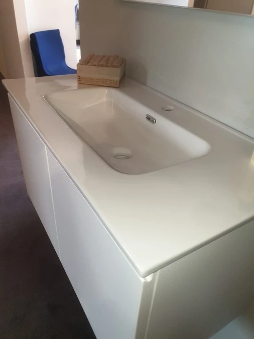 top ceramica con vasca Slim integrata