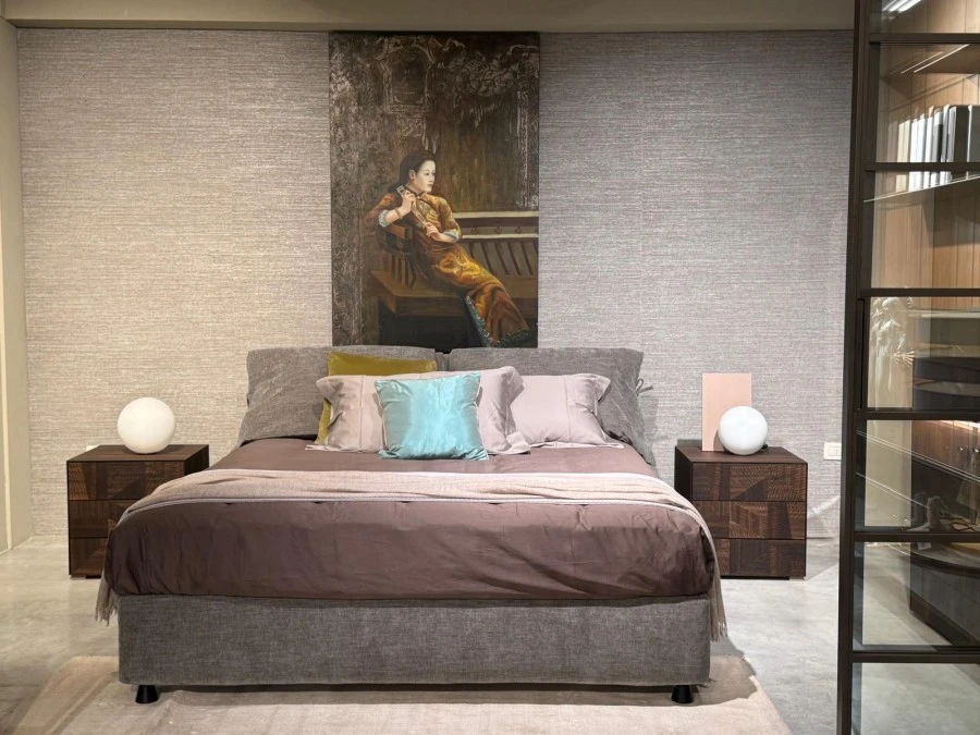 Letto matrimoniale con contenitore Flou Nathalie