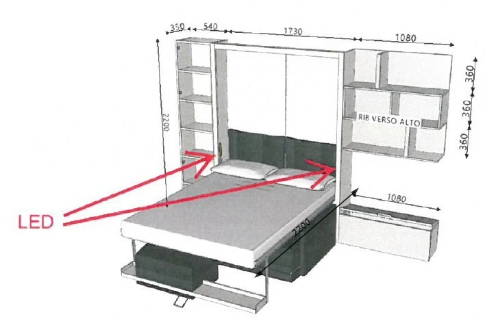 Letto a scomparsa Clei Oslo