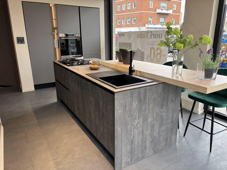 Cucina con Isola Aran cucine Penelope HPL