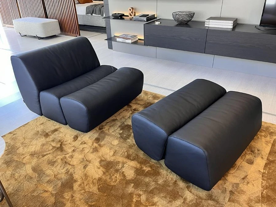 Poltrona con pouf Poliform Ernest