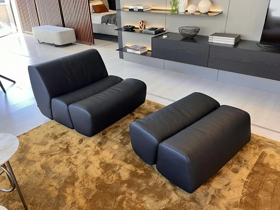 Poltrona con pouf Poliform Ernest