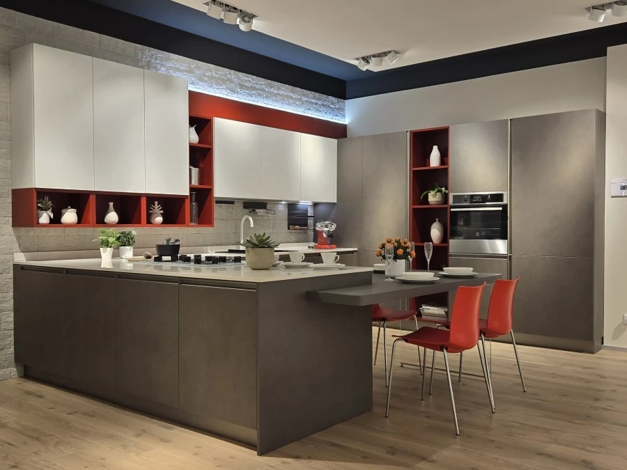 Cucina con penisola Veneta Cucine Start Time Presa