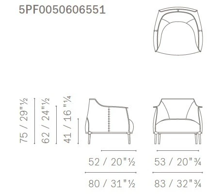 Poltrona Poltrona Frau Archibald Denim Edition