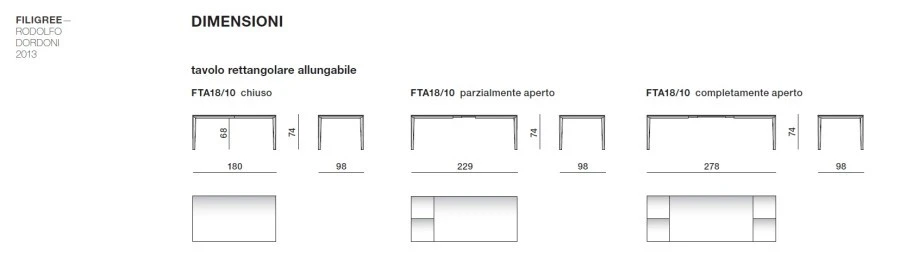 Tavolo allungabile Molteni&C. FILIGREE ALLUNGABILE